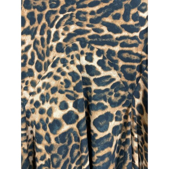 Lauren Ralph Lauren Leopard Animal Print A Line Skirt Zipper Closure Size 8 - Picture 7 of 9